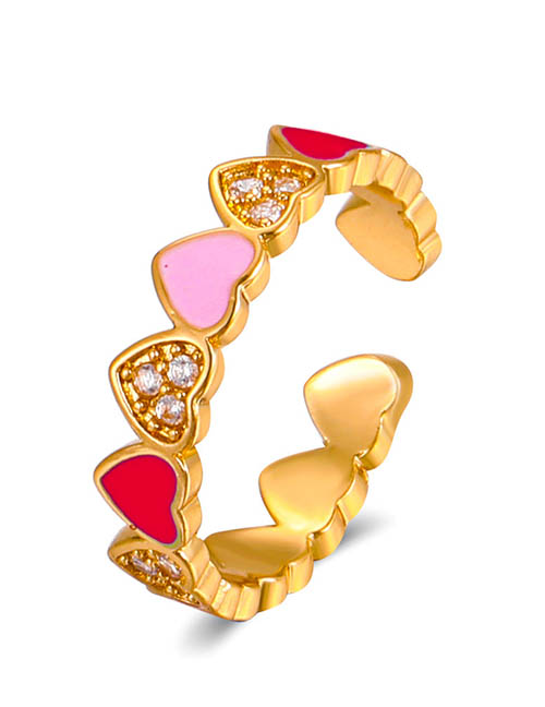 R Anillo corazones rosas